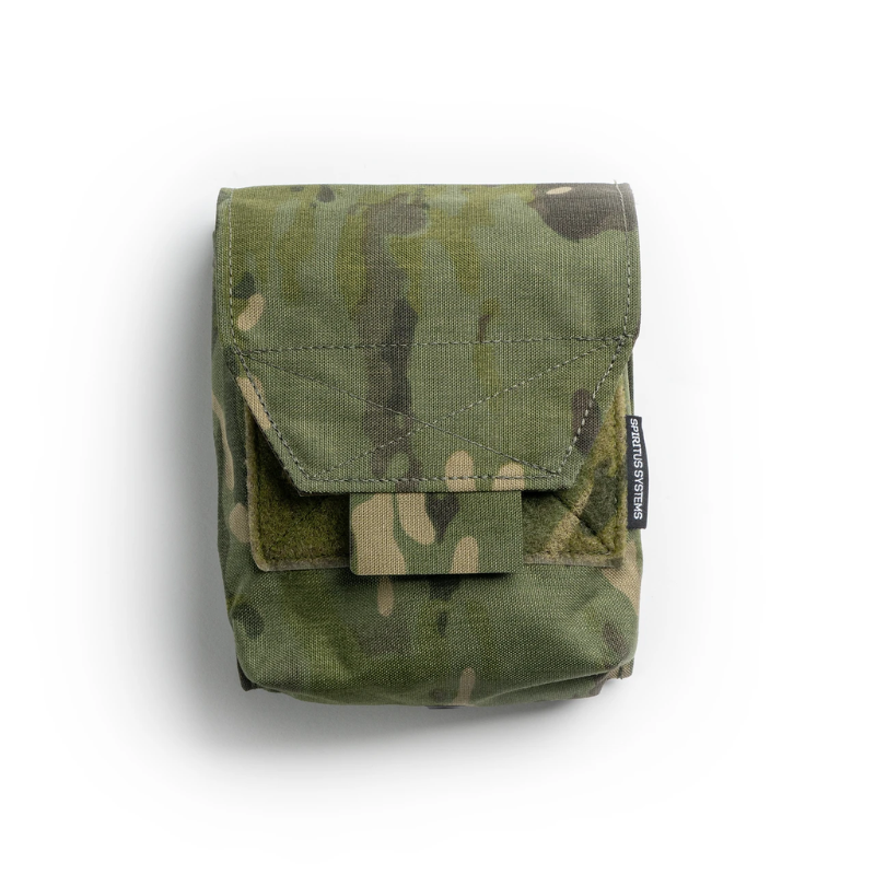 Spiritus Systems JSTA Pouch in Multicam Tropic camouflage with a secure hook-and-loop flap and dual-purpose magazine and utility storage.