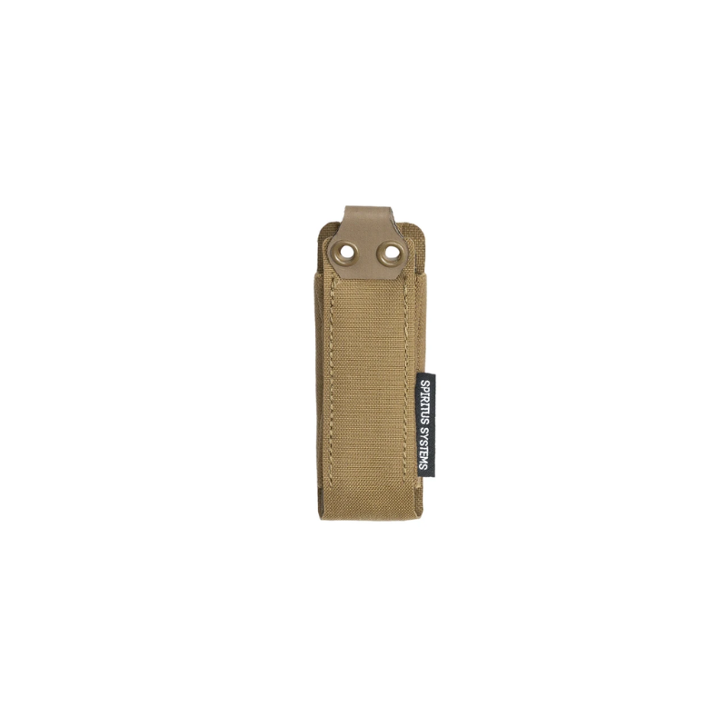 Spiritus Systems Pistol Mag Pouch in Coyote Brown with reinforced stitching and dual grommets for optional bungee retention.