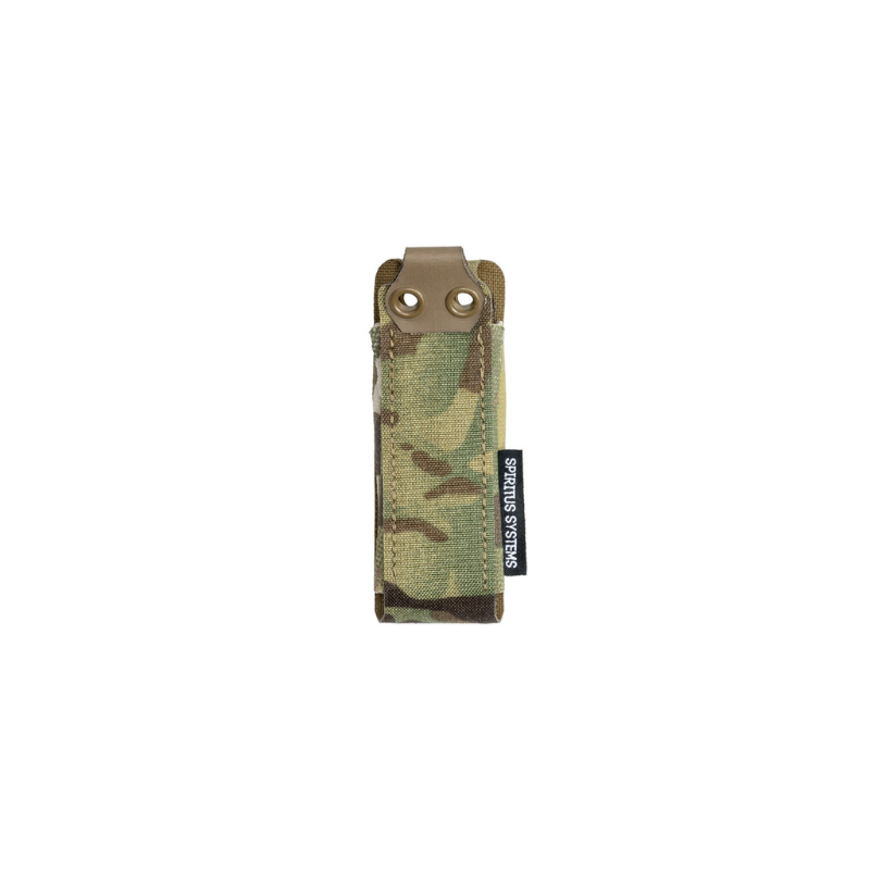 Spiritus Systems Pistol Mag Pouch in Multicam camouflage featuring a semi-structured nylon body and reinforced stitching.