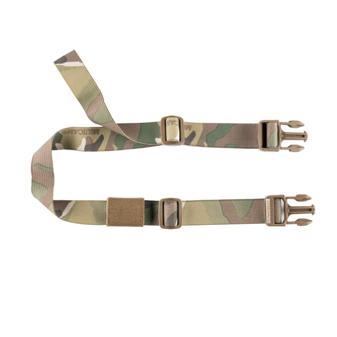 Spiritus Systems Elastic Strap Keeper in action, securing excess webbing on a tactical strap. Designed to reduce strap flap and keep Spiritus rigs, pouches, and loadouts squared away.