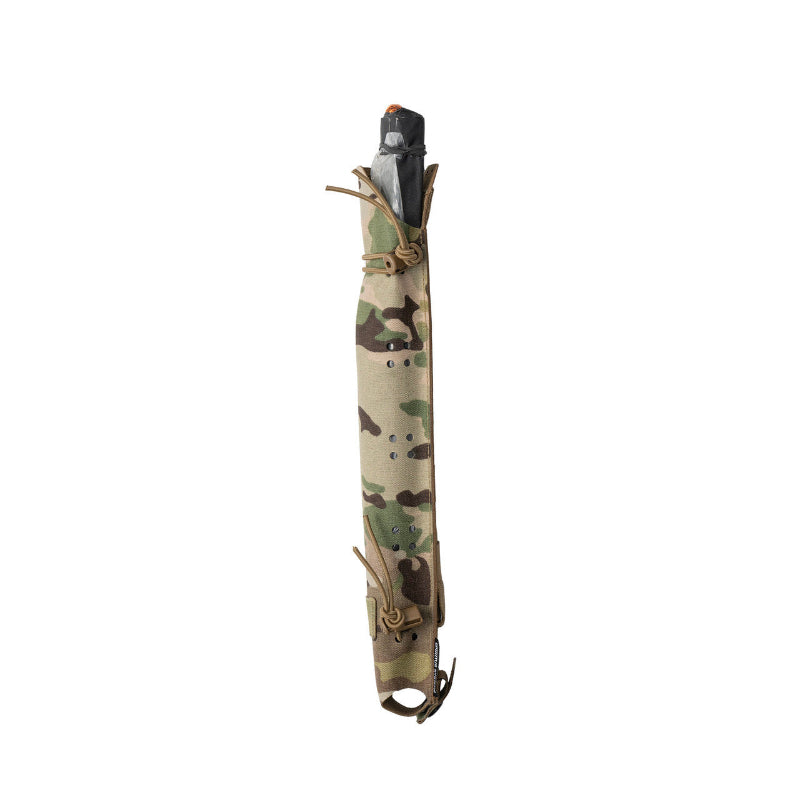 Profile view of the Spiritus Systems Magic Stick Pouch in MultiCam designed to carry breaching tools while maintaining a streamlined loadout.