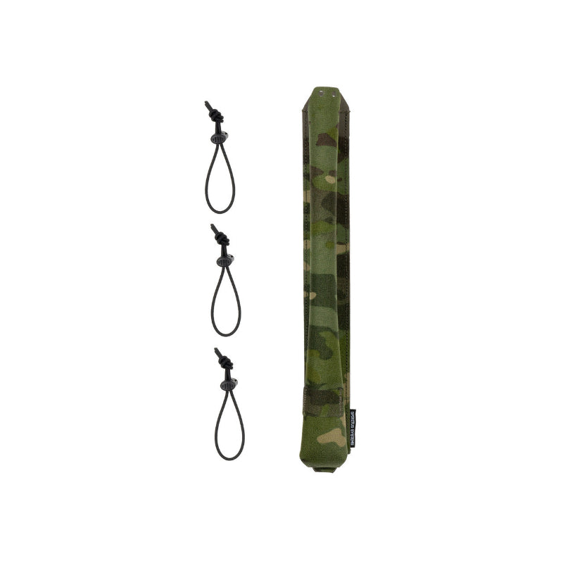 Spiritus Systems Magic Stick Pouch in MultiCam Tropic featuring adjustable shock cord retention, MOLLE compatibility, and rapid-access storage for breaching tools and linear charges.