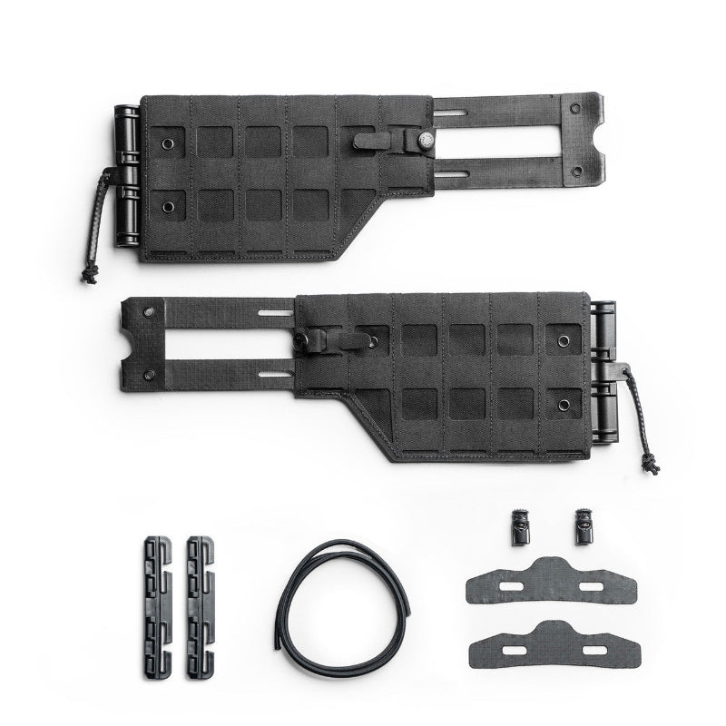 Spiritus Systems Reactive MOLLE Tubes Cummerbund in Black featuring First Spear Tubes quick release buckle, flexible shock cord tension system, and CURV composite structure, lightweight MOLLE plate carrier cummerbund for professional load bearing setups