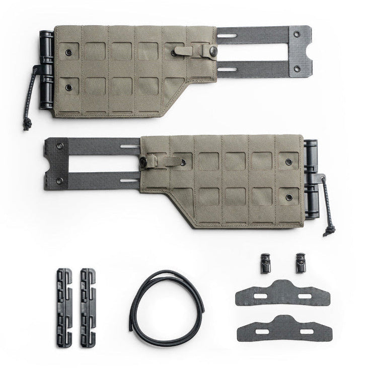 Spiritus Systems Reactive MOLLE Tubes Cummerbund in Ranger Green plate carrier side panel with First Spear Tubes closure, reactive expansion system, and lightweight composite structure, flexible MOLLE cummerbund for LV 119 armor systems
