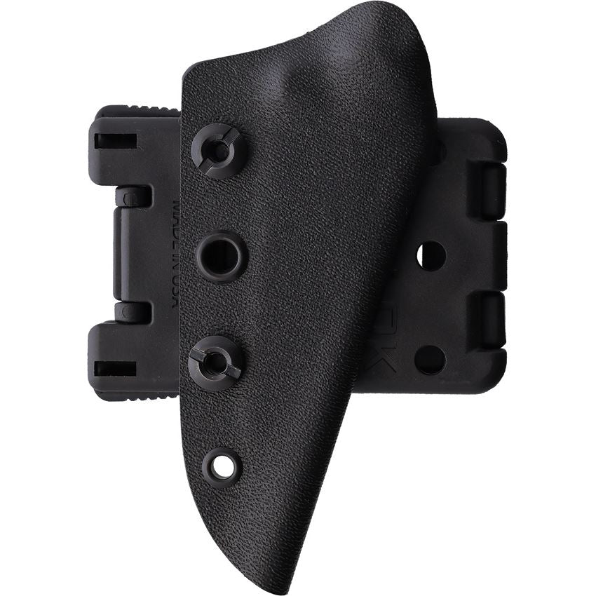 Stroup Knives Mini1 Kydex sheath with Tech Lock mounting system designed for horizontal or vertical belt carry