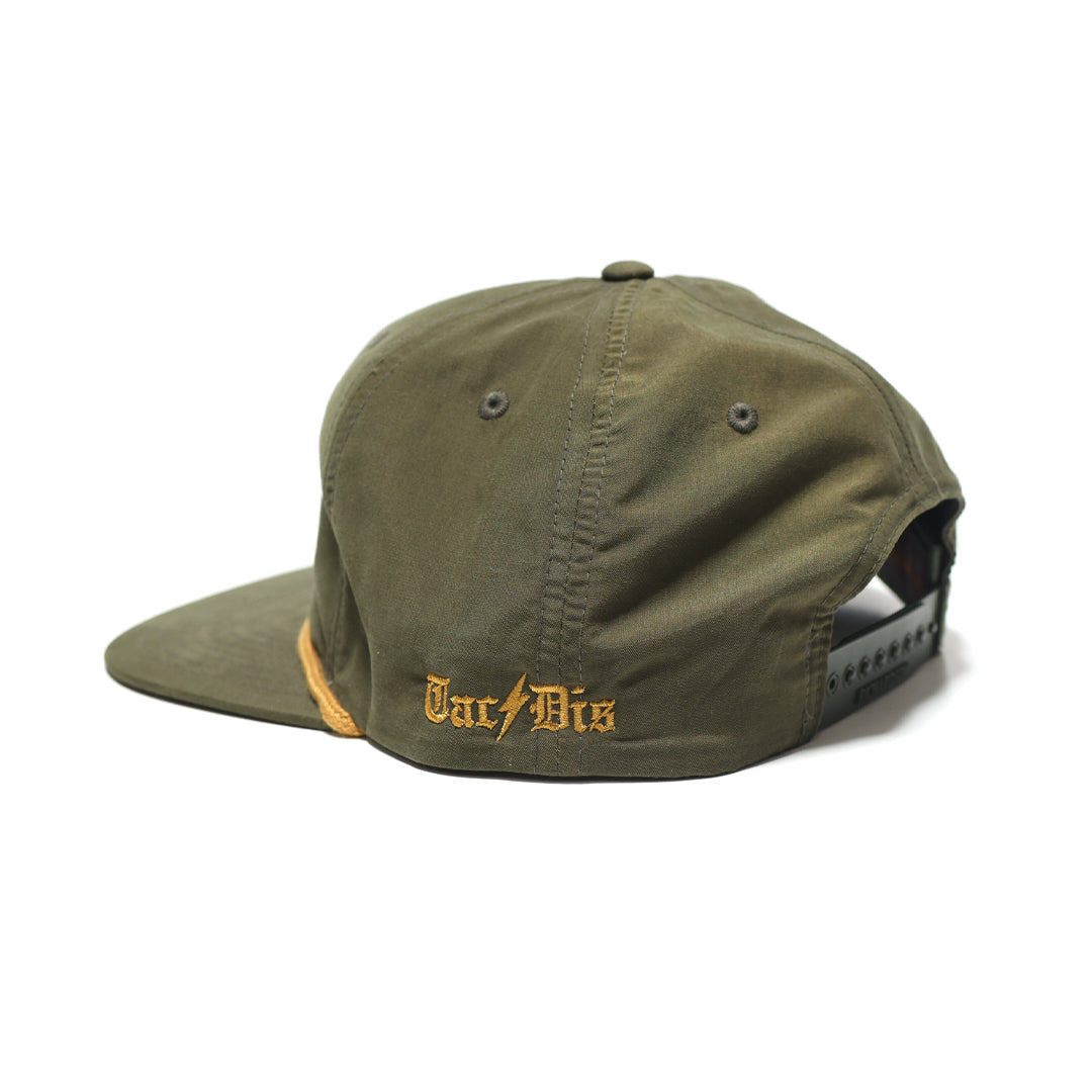 Rear view of the TD Goat Rope Cap in Loden showing the adjustable snapback closure, structured crown, and clean outdoor-inspired design.