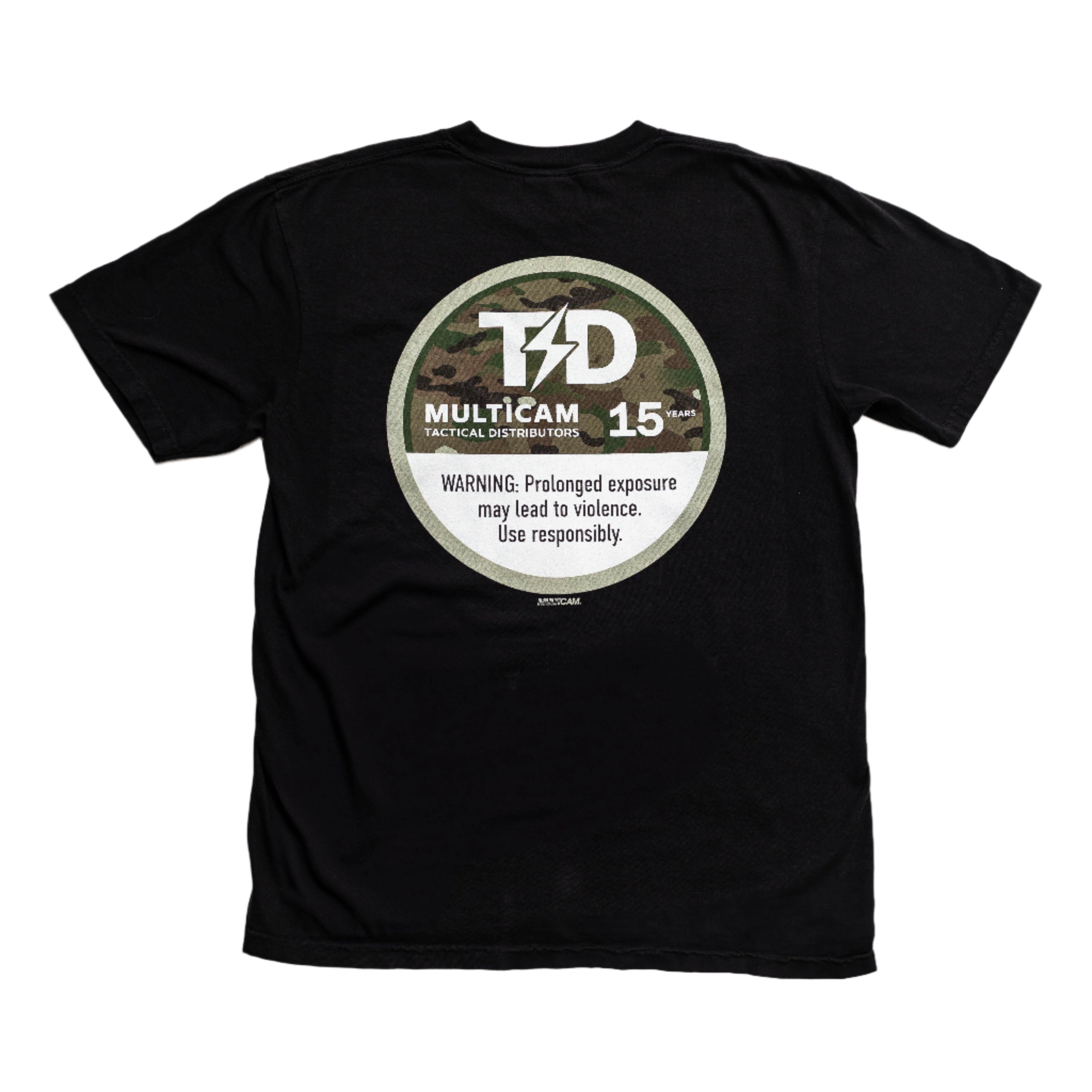 General view of the TD Lip Pillow Tee, featuring the official MultiCam ZYN-inspired back graphic. This nicotine pouch themed shirt blends all-American style with a bold design, offering a relaxed fit and heavyweight cotton comfort for any off-duty adventure.