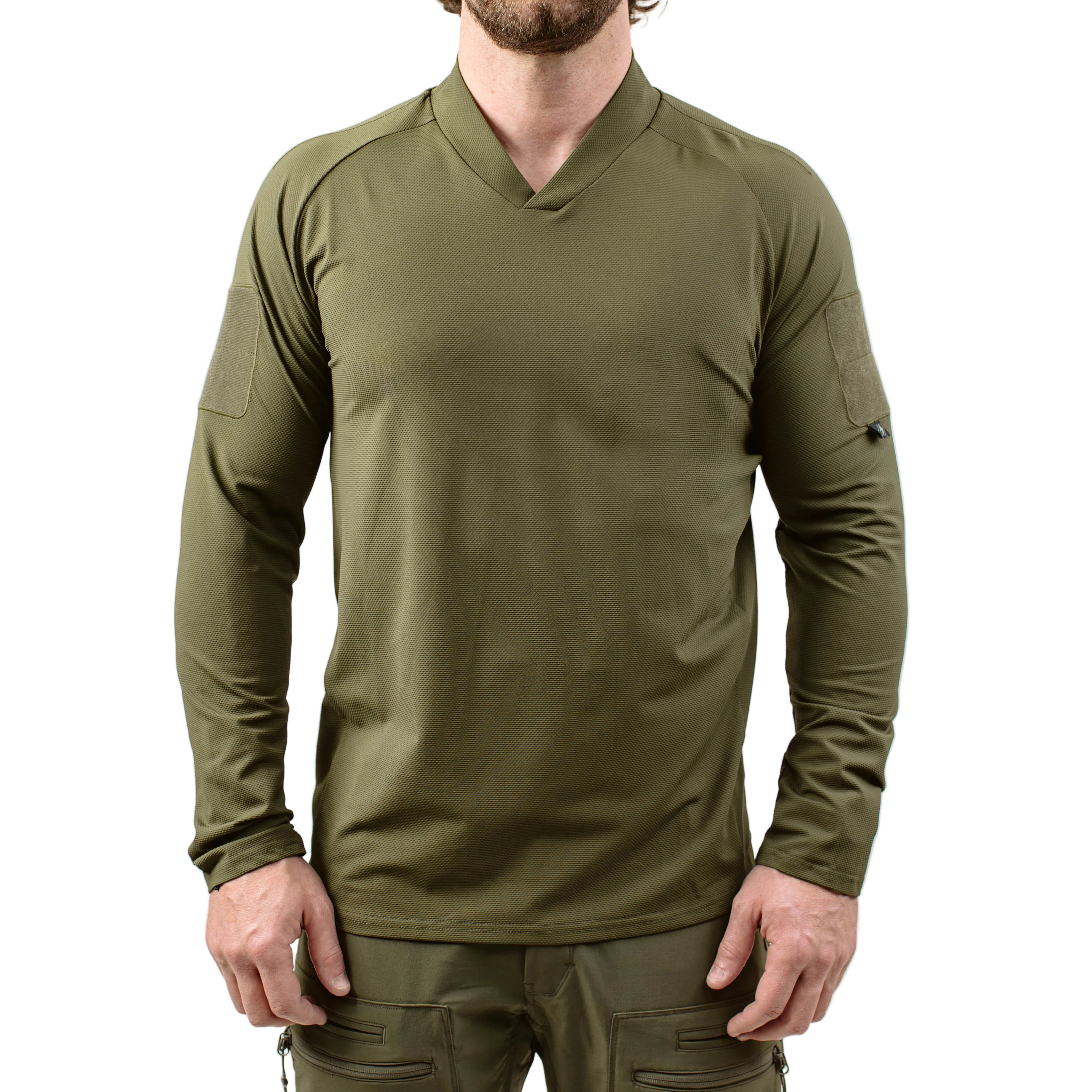 TD OSS Top V2 Long Sleeve in Ranger Green tactical combat base layer operator top and shooter shirt built for range training and duty use, lightweight performance long sleeve designed for wear under plate carriers as a professional range shirt alternative to a combat rugby top