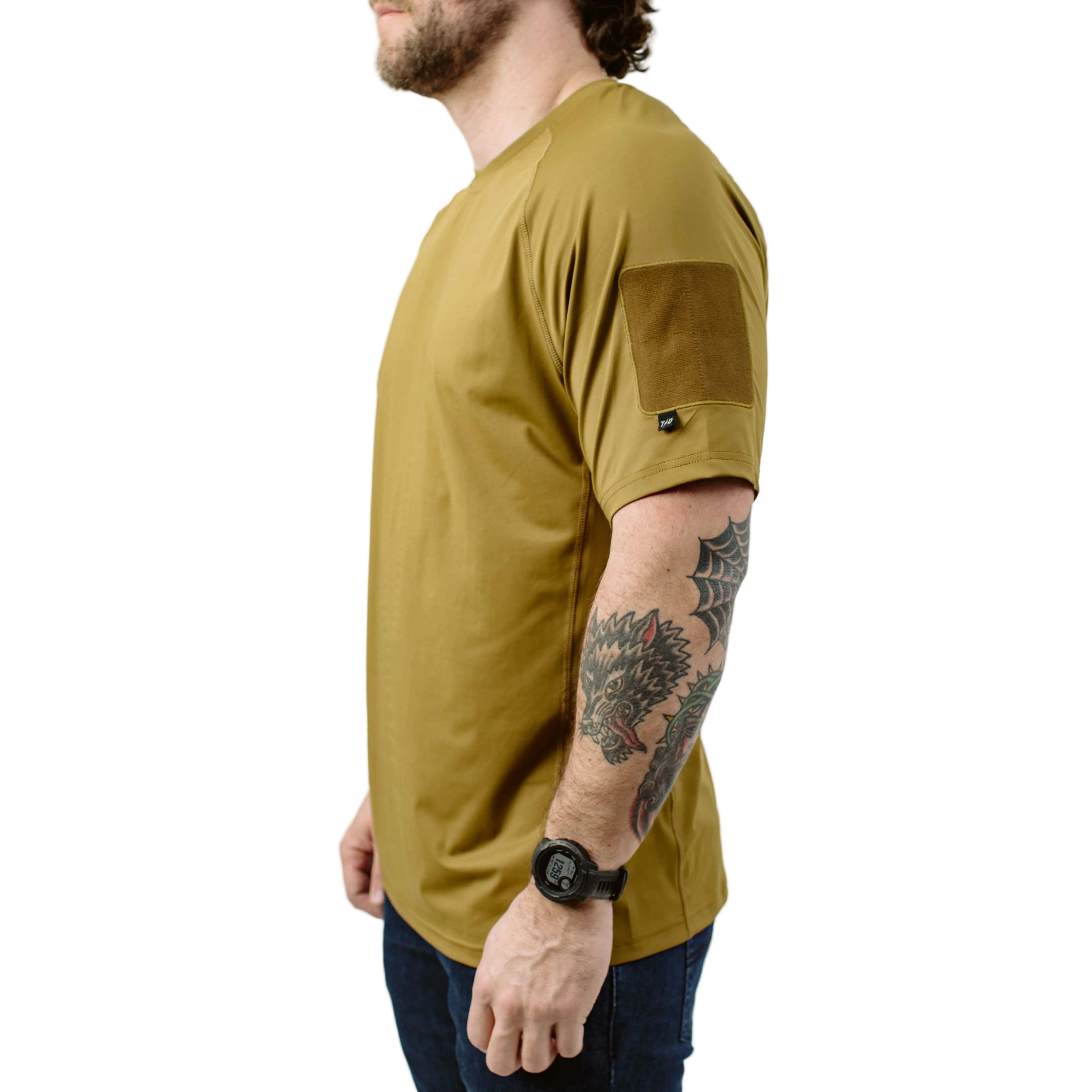 TD Short Sleeve Range Shirt Arrowwood raglan seam construction for mobility under armor