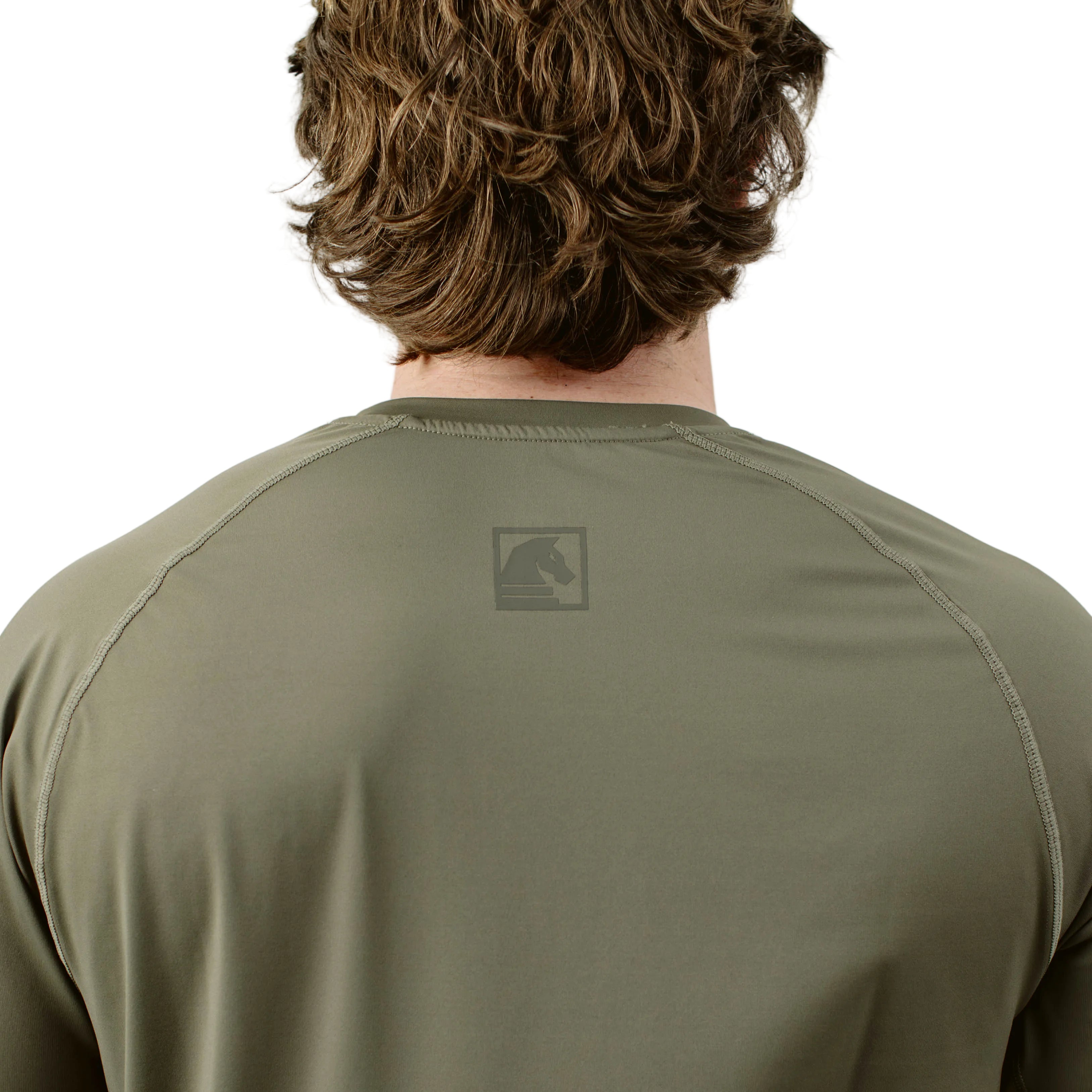 TD Short Sleeve Range Shirt Ranger Green back collar seam with low visibility interior branding