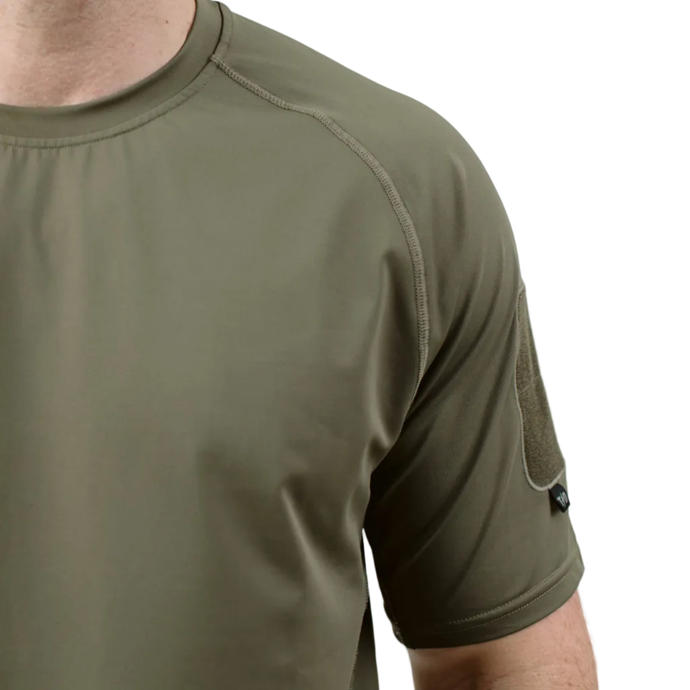 TD Short Sleeve Range Shirt Ranger Green raglan seam construction for mobility under load bearing gear