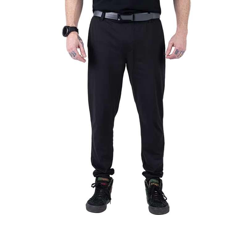 Front view of TD Tactical EDC Joggers in black, featuring low-profile belt loops, athletic fit, and quick-dry performance fabric for CCW and off-duty wear