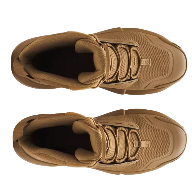 Top down view of the Under Armour Valsetz Tactical Boots showing the streamlined synthetic upper, padded collar, standard lace system, and mission ready construction designed for military, law enforcement, and first responder use.