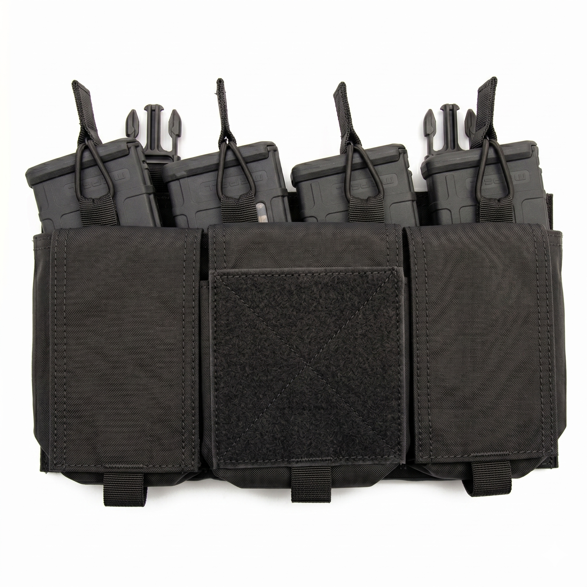 Black Velocity Systems Quad 5.56 SwiftClip Placard GP built for streamlined magazine carry, rapid access, and additional equipment organization.