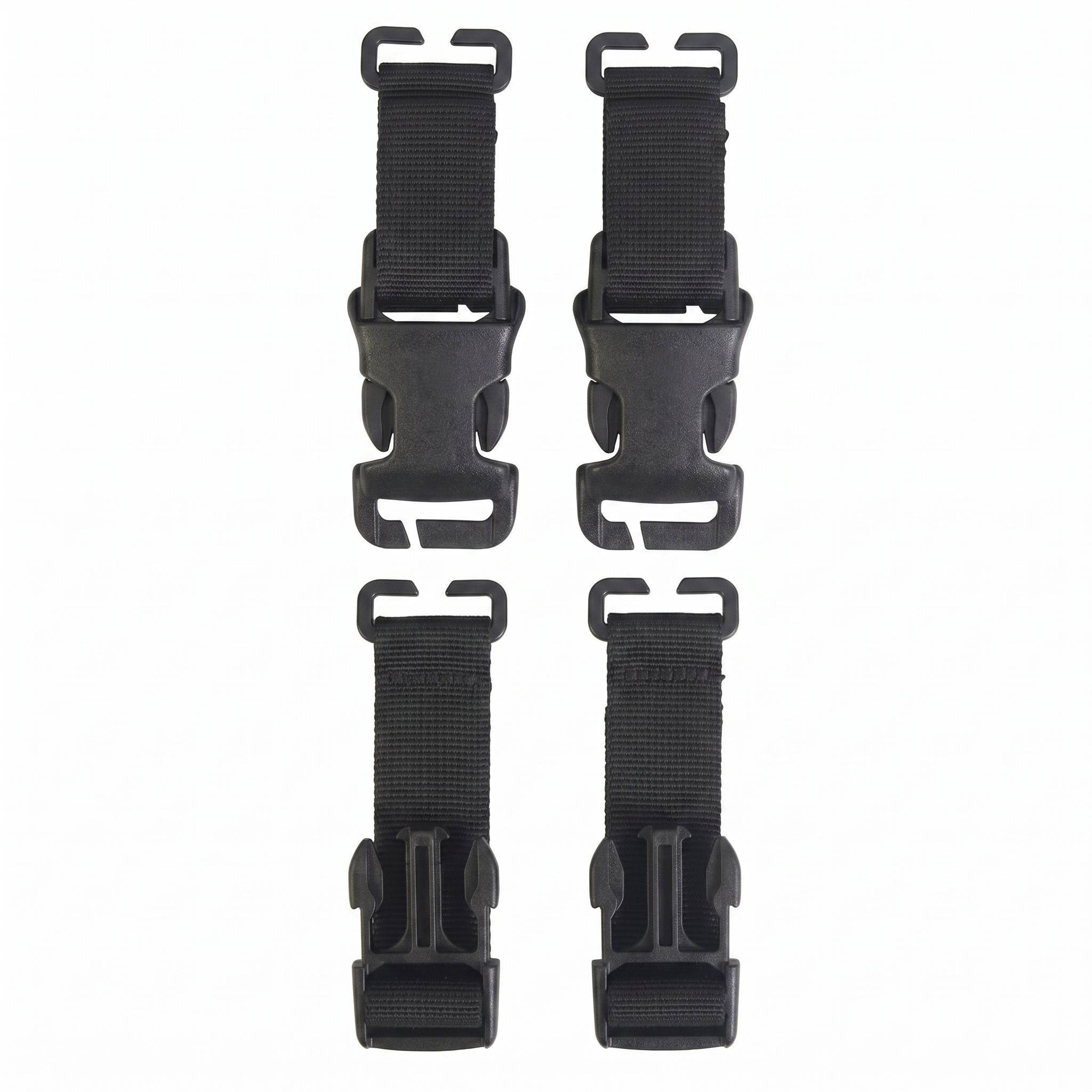 Velocity Systems SwiftClip Kit in Black featuring four 1-inch side release buckles for attaching chest rigs, med bags, and modular equipment to compatible plate carriers.