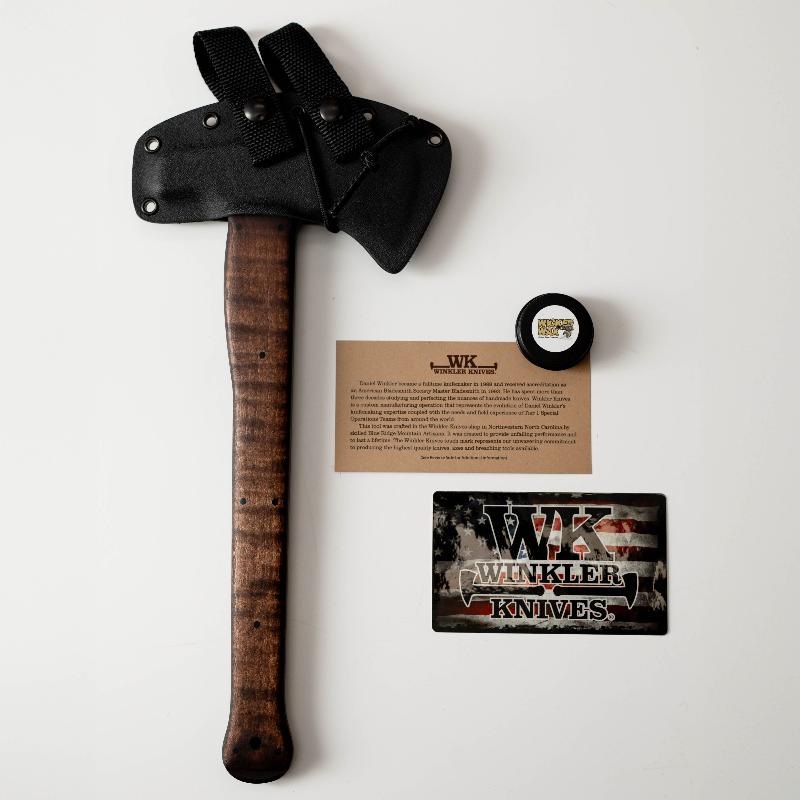 Winkler Hammer Combat Axe maple smooth handle variant featuring hammer pole and integrated glass breaker for forced entry