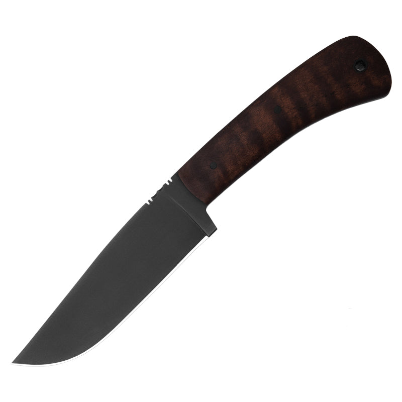 Winkler Knives Highland Hunter fixed blade knife with smooth maple handle and 80CrV2 black oxide steel blade designed for field and tactical use