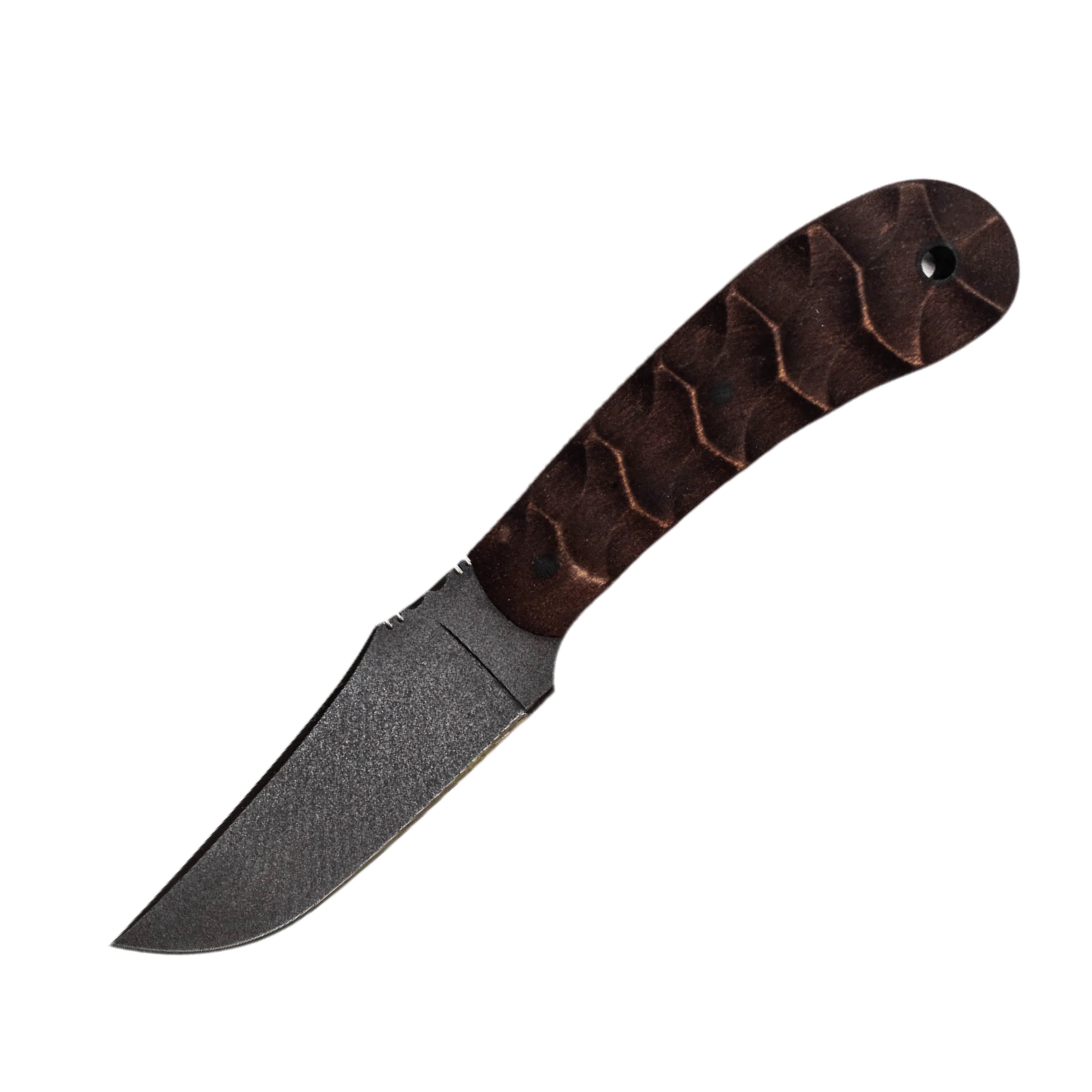 Winkler SD1 Standard Duty 1 with sculpted maple handle and black oxide 80CrV2 trailing point blade designed for lightweight concealed EDC