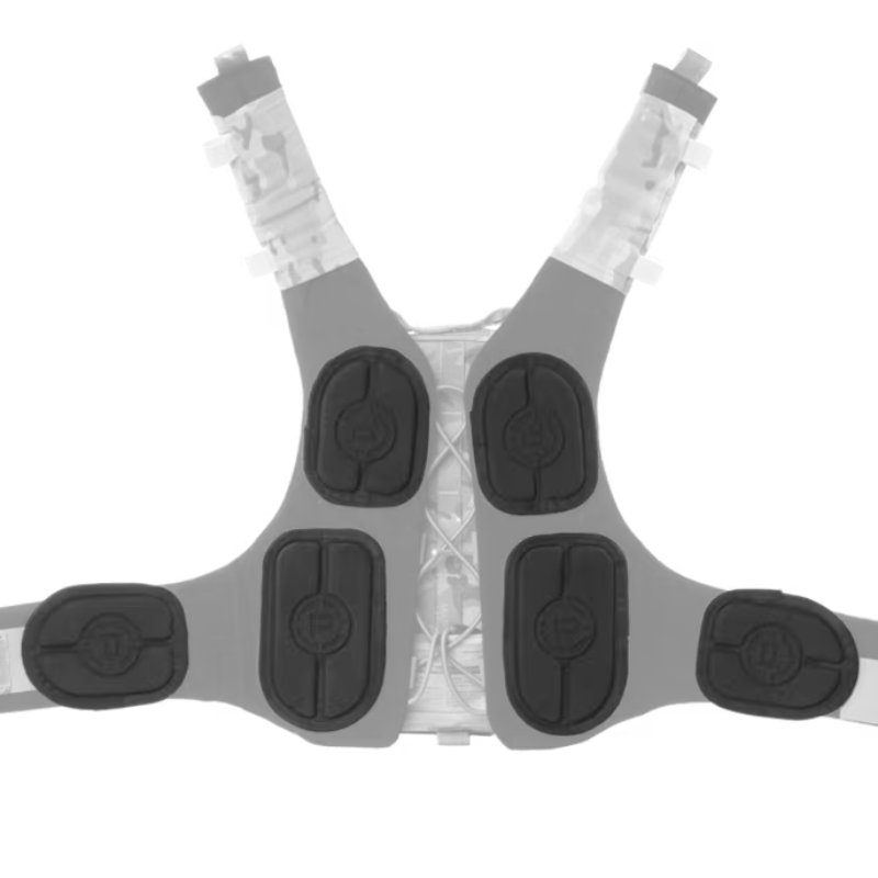 Crye Precision AVS Harness Pads in Black – Tactical cooling pads with air channel design for enhanced comfort and airflow during extended wear.