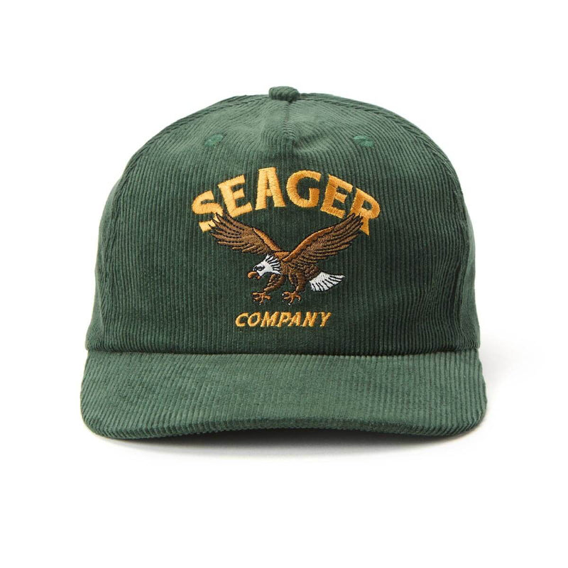 Green cap with 'Seager Company' logo on a white background
