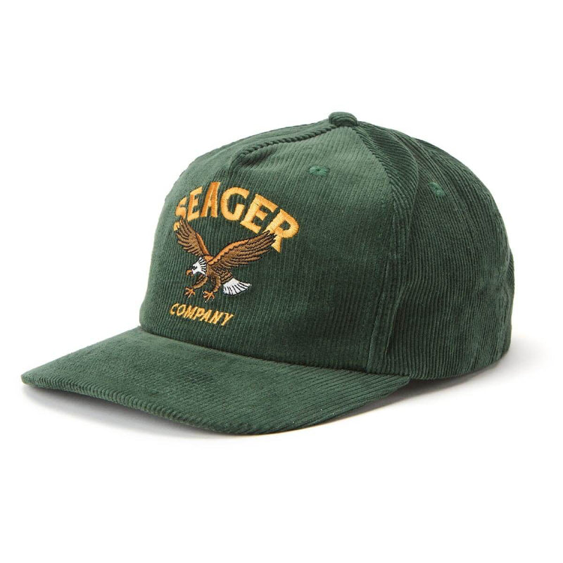 Green cap with Seager Company logo on a white background