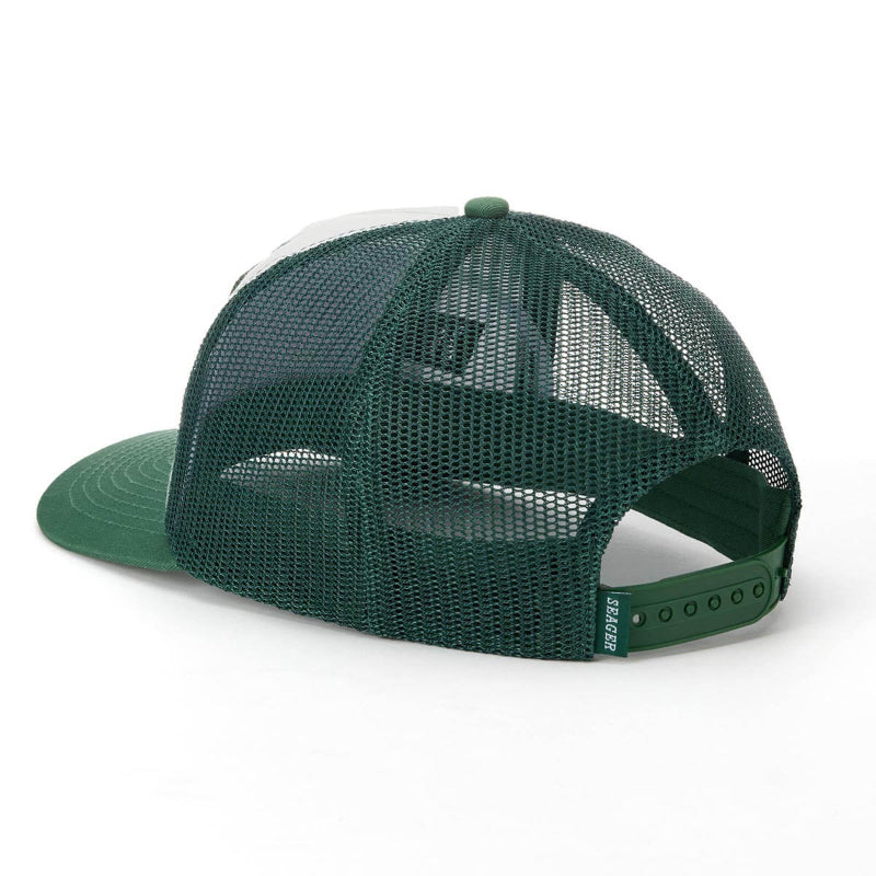 Green mesh cap on a white background