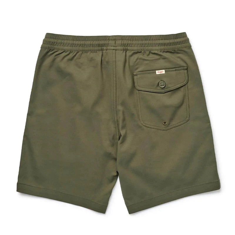 Green shorts with a pocket on a white background