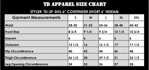 TD Contender Tactical Shorts 6" Shorts TD Apparel 