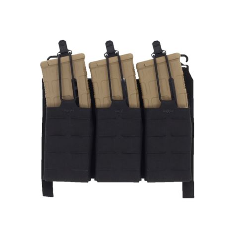 Ferro Concepts KTAR Front Flap Black showing triple 5.56 magazine placard with MP2 inserts and bungee retention system