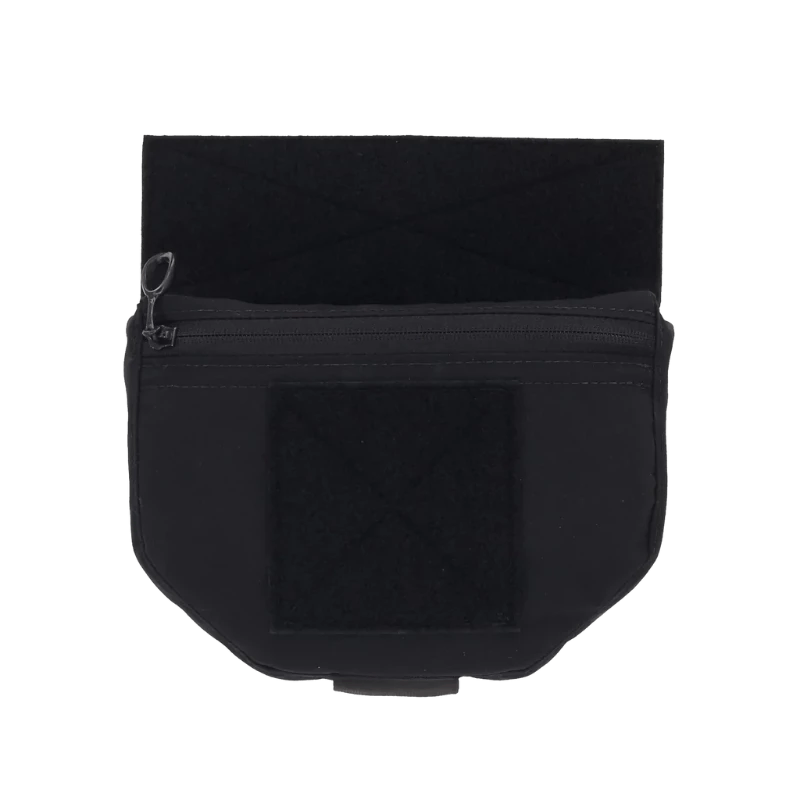 Ferro Concepts The Dangler Black mounted storage pouch for plate carriers featuring hook and loop attachment