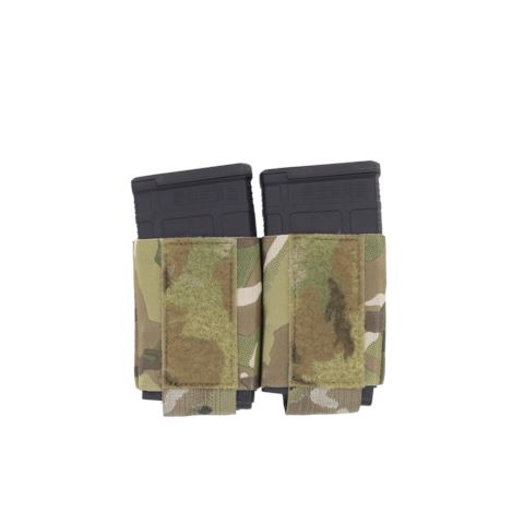 Ferro Concepts Turnover Double 762 in Multicam featuring low profile elastic retention for two 7.62 rifle magazines and kangaroo pouch integration