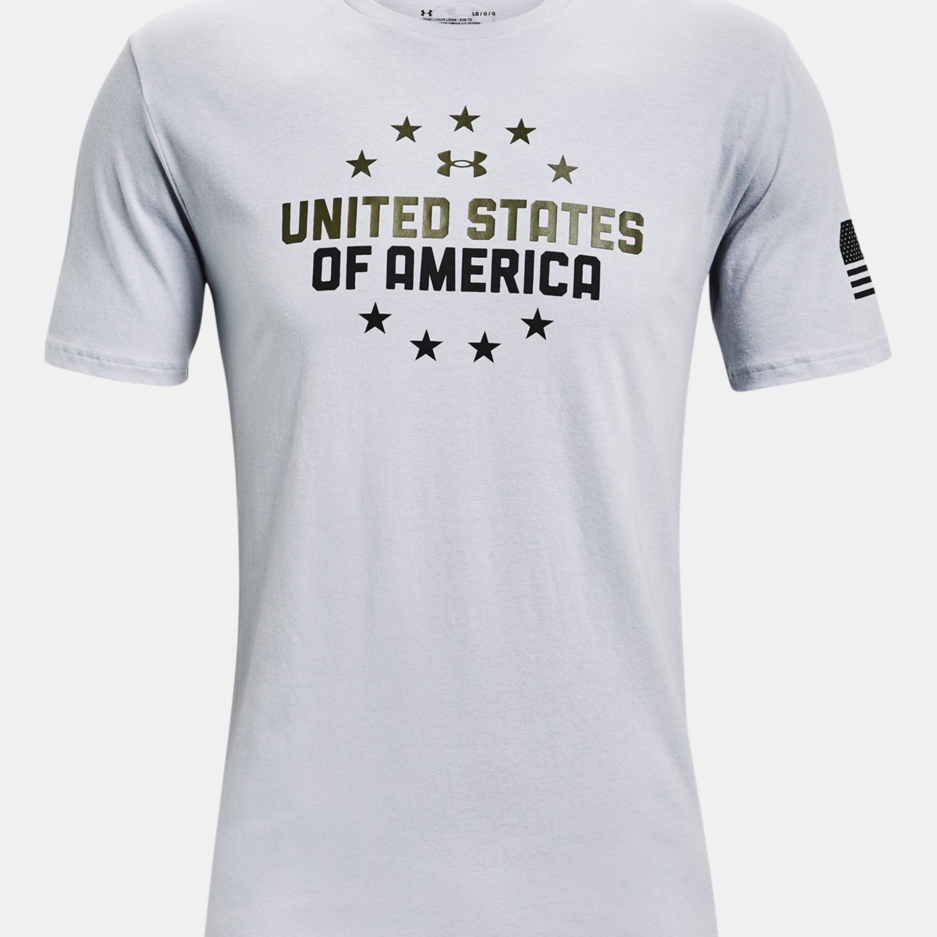 UA Freedom USA Chest Tee T-Shirt Under Armour Grey Small 