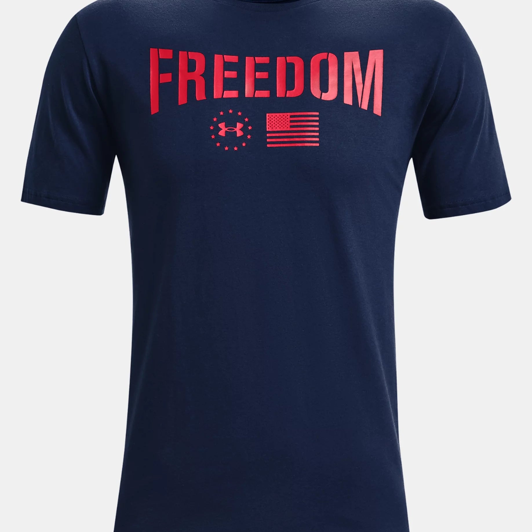 UA Freedom Lockup Flag Tee T-Shirt Under Armour Navy Small 