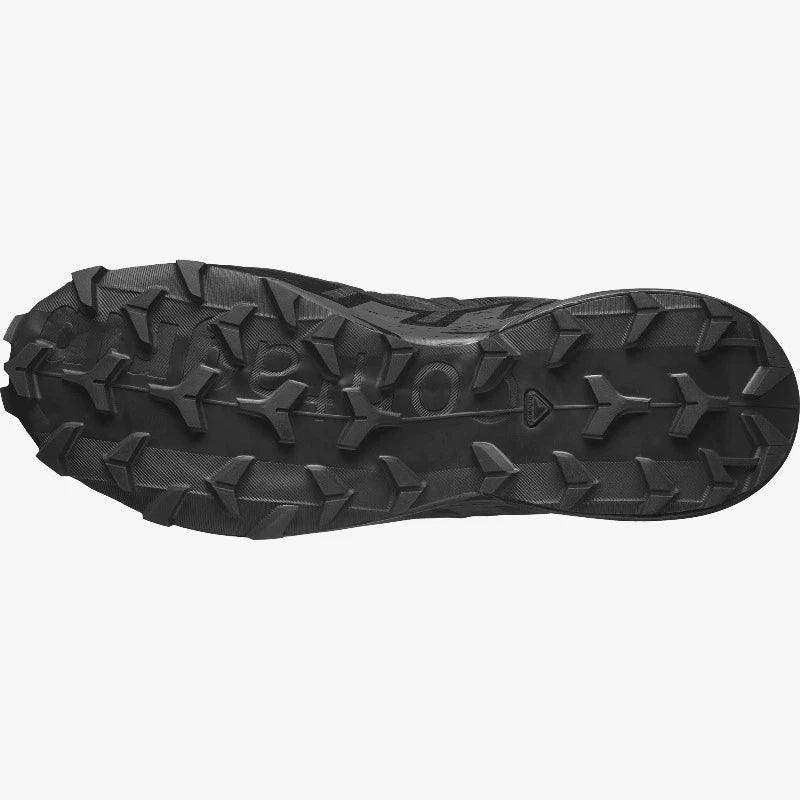 Bottom sole view of Salomon Speedcross 6 FORCES tactical shoes showing aggressive Contagrip® tread for superior traction. Lightweight, fast-draining tactical footwear built for speed, stability, and grip on mud, sand, and rugged terrain.