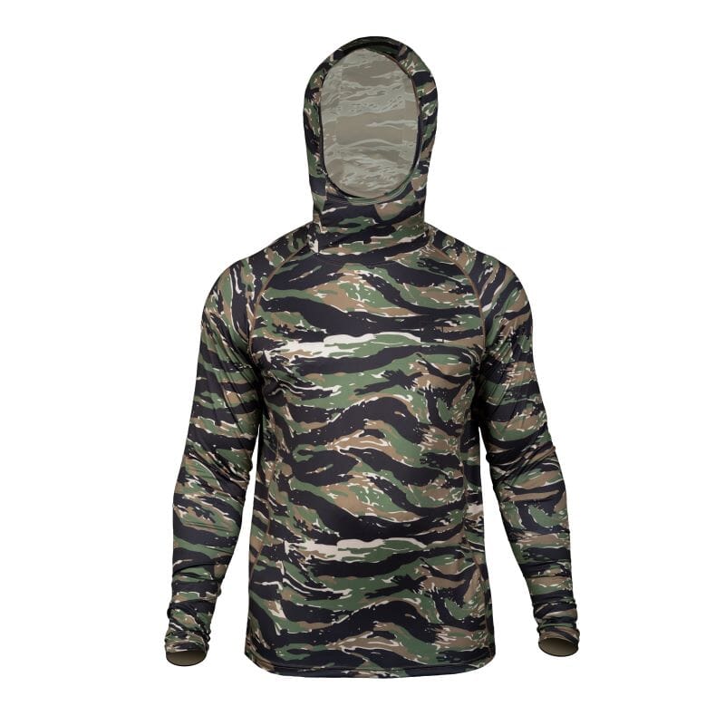 TD Hooded Sun Shirt Long Sleeve Shirt TD Apparel OV Tiger Stripe 3X-Large