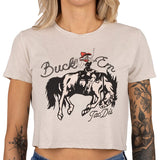 TD Buck 'Em Women's Crop Top T-Shirt T-Shirt TD Apparel Heather Dust Small 