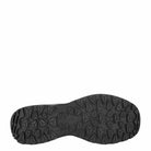 Black shoe sole with tread pattern on a white background