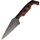 Acid etched 1095 steel drop point blade on Stroup Bravo 5 wood handle version for hunting and survival tasks