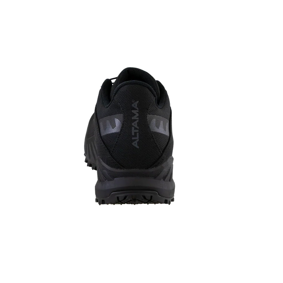 Altama Legacy Low Black rear heel detail showing molded heel counter and secure lockdown fit for military and law enforcement training