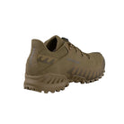 Altama Legacy Low Coyote tactical training shoe heel view highlighting molded heel counter and secure lockdown fit for military workouts and range use