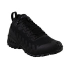 Altama Legacy Mid Black angled toe view showing thermoplastic reinforced toe cap for impact protection during field training
