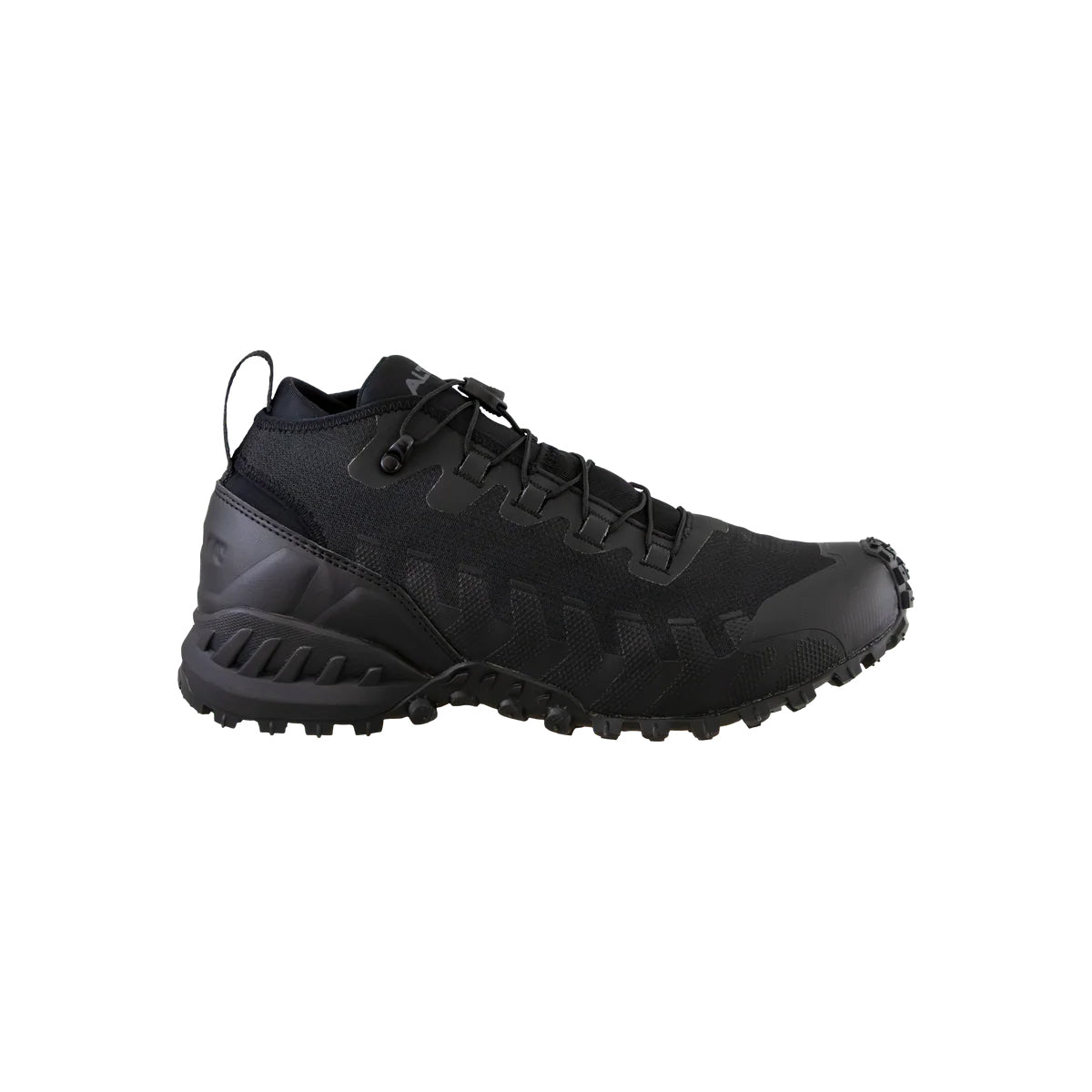 Altama Legacy Mid Black right side view showing mid height ankle support, reinforced textile upper, and lightweight stability design
