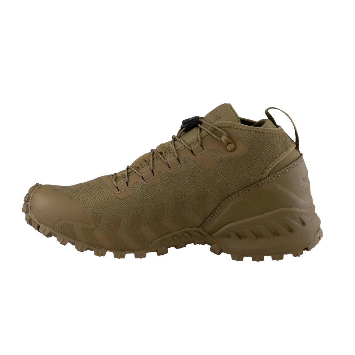 Altama Legacy Mid Coyote left side tactical training boot designed for stability and slip resistant performance