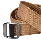 Coyote brown Arc'teryx Conveyor 38 belt with durable webbing construction and secure metal buckle built for trail use, workwear styling, and long lasting field reliability