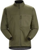 Front view of the Arc'teryx LEAF Atom LT Jacket Gen 2.1 in Ranger Green showing lightweight tactical insulation, mid-layer fit, and mission-ready design features