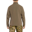 Back view of the Arc'teryx LEAF Practitioner AR Jacket in Crocodile showing the articulated patterning, drop hem design, and Fortius Air 50 fabric built for mobility, moisture management, and lightweight insulation during tactical and outdoor operations.