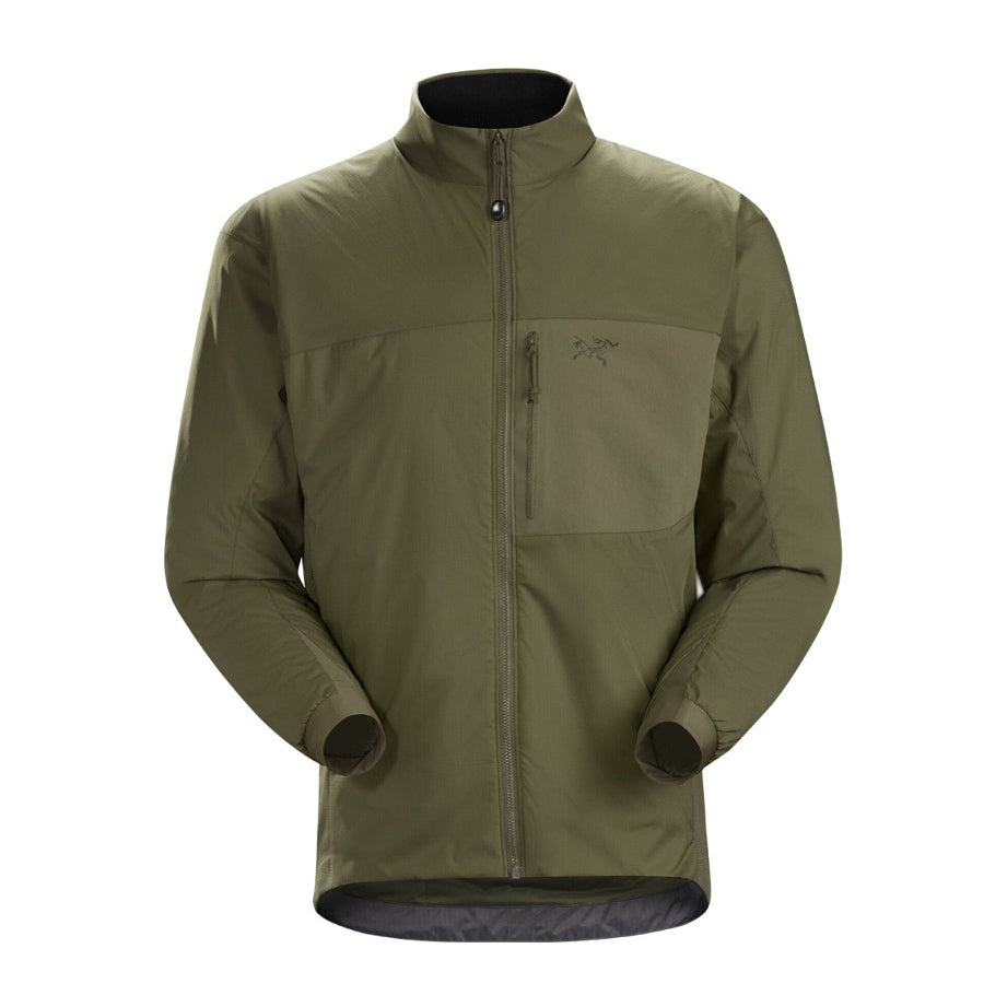Arc'teryx PRO Atom LT Jacket Gen 2.1 in Ranger Green lightweight insulated tactical mid layer with CLIMASHIELD Combat Fibrefill, ripstop shell, and Polartec stretch side panels, breathable military jacket for field use and cold weather layering