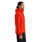 Alternate side angle of the Arc'teryx PRO Practitioner AR Hoody in Dynasty Red showing Fortius™ Air 50 stretch fabric and articulated sleeve design. Lightweight tactical mid layer jacket with Octa® Loft insulation for breathable warmth and mobility in variable conditions.