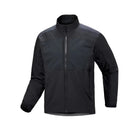 Product shot of the Arc'teryx PRO Practitioner AR Jacket in Black showing the Fortius Air 50 face fabric, lightweight Octa Loft insulation, and articulated tactical fit. Highlights the breathable, water-resistant mid-layer design evolved from the Arc'teryx LEAF line, built for high-output movement, temperature regulation, and mission-ready performance.