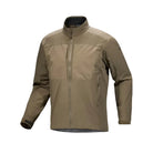 Product shot of the Arc'teryx PRO Practitioner AR Jacket in Crocodile showing the Fortius Air 50 stretch-woven shell, Octa Loft breathable insulation, and articulated patterning. Highlights the water-resistant, high-mobility tactical mid layer evolved from the Arc'teryx LEAF program, designed for temperature swings, active movement, and mission-driven performance.